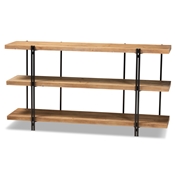 Baxton Studio Tarah Modern Rustic and Industrial Natural Brown Finished Wood and Black Finished Metal Console Table